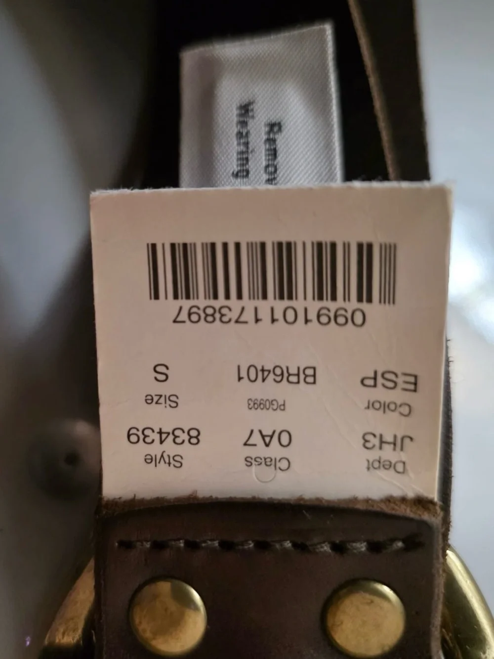 Women’s J Crew Dark Brown Leather Belt with Brass Ring Buckle. Size S. NWT - Picture 4 of 4